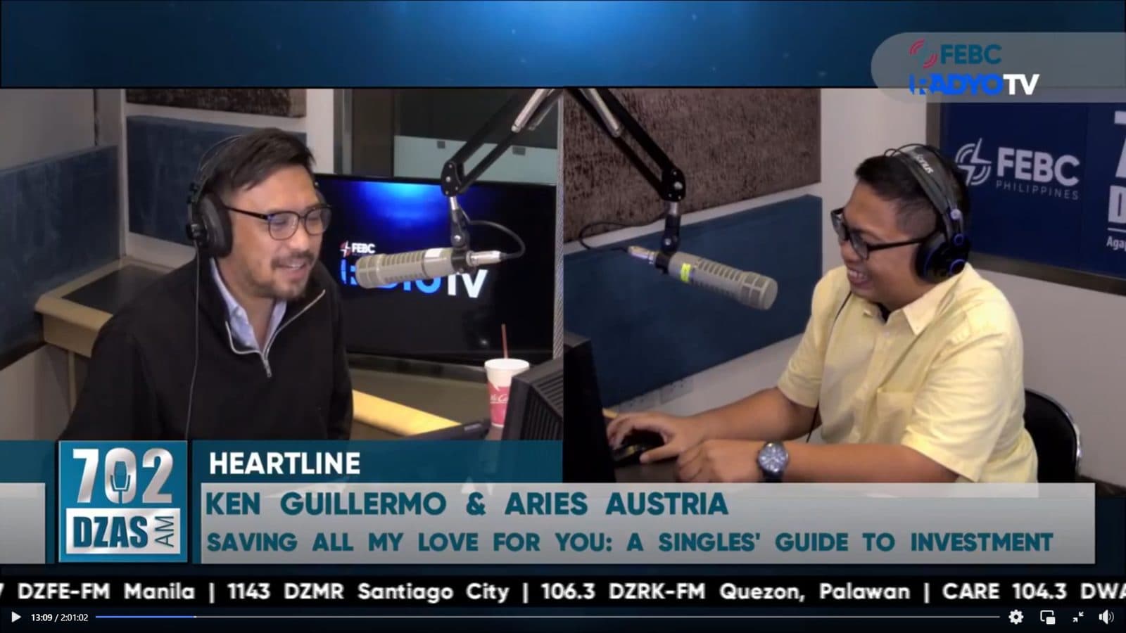 Kuya Aries on the DZAS 702 Heartline radio programme discussing saving and investment
